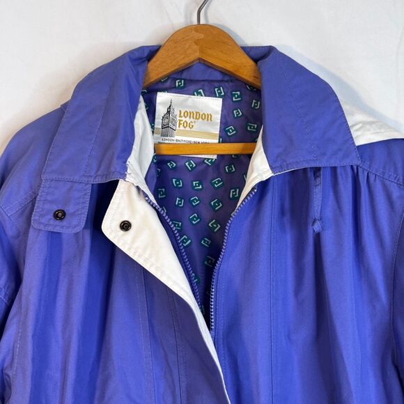 London Fog Lightweight Windbreaker Rain Jacket Retro Y2K Purple Plus Size 2X - Picture 3 of 12